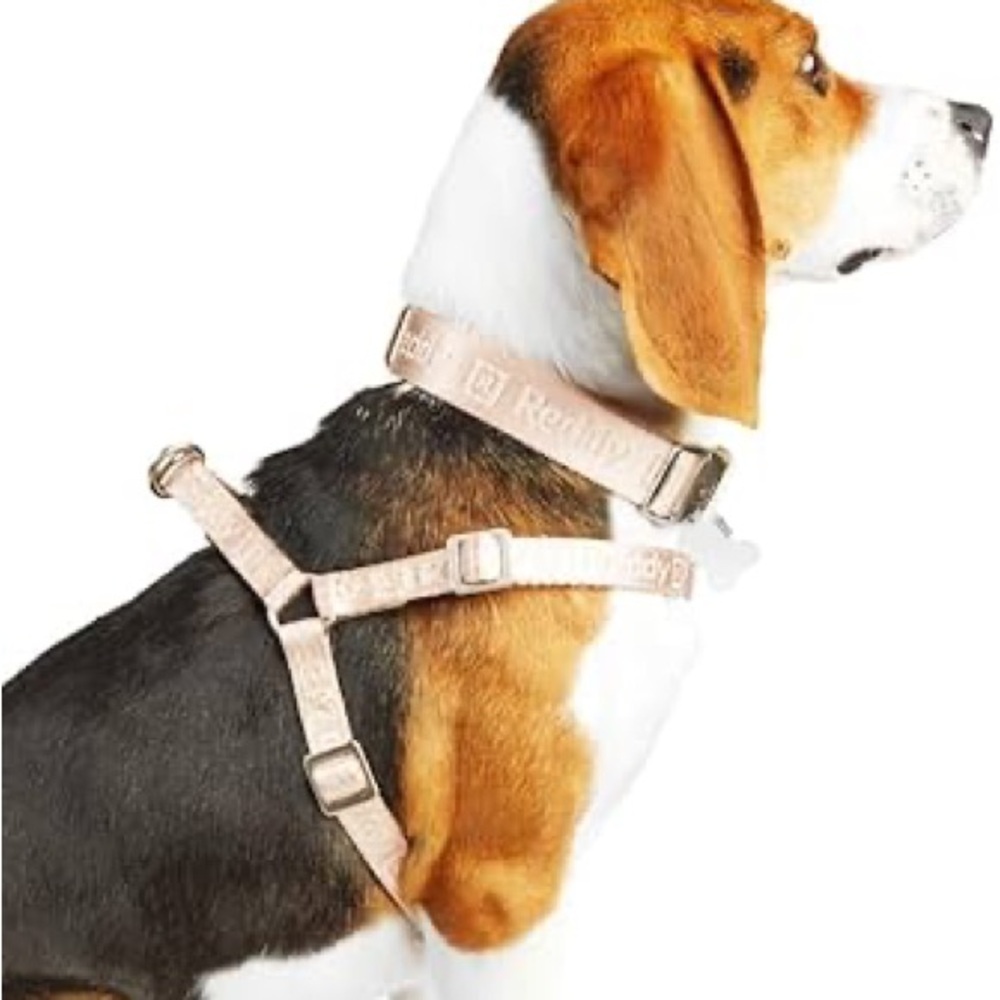 Petco Reddy Dog Harness and Collar Set - Rose Gold Pink Jaquard